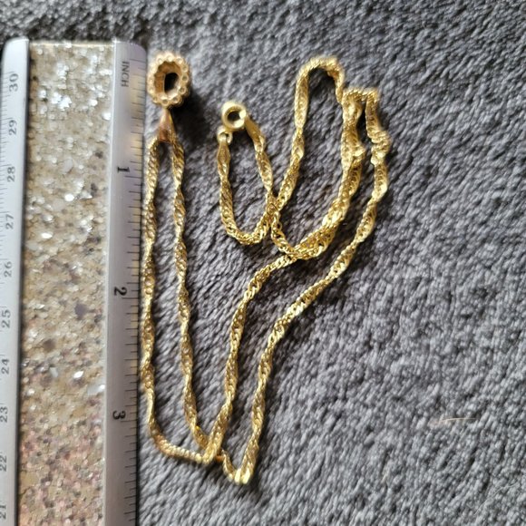 Diamond, Sapphire & Gold Necklace & Earrings Set - Picture 6 of 7